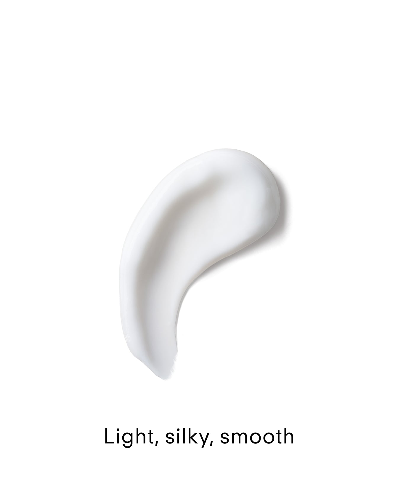 A smooth, white, creamy swatch of Ultra Hydrating Lotion on a white background with "Light, silky, smooth" below—formulated with ceramide for lasting hydration and a healthy skin barrier.