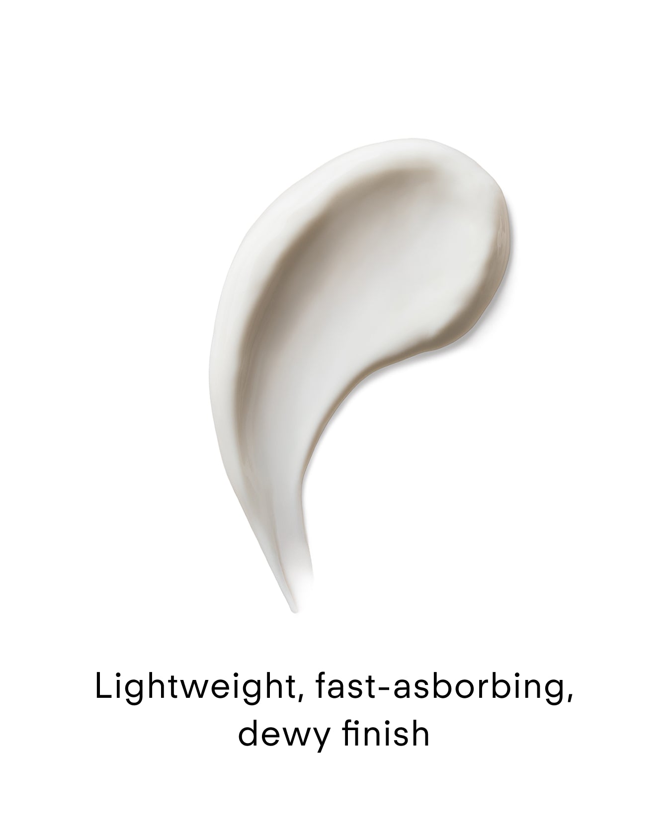 A creamy white swatch of Ultra UV Protective Daily SPF30 Hydrating on a white background, with text below reading: Lightweight, fast-absorbing, dewy finish—perfect for daily wear with broad-spectrum sunscreen benefits.