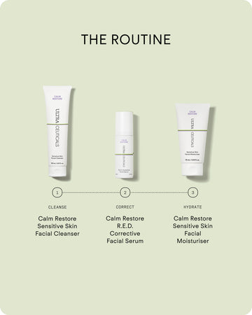 The Ultra UV Protective Daily Moisturiser SPF 30 Mattifying is displayed on a light green background with its name, description, and emphasizes daily UVA/UVB protection as part of a skincare routine.