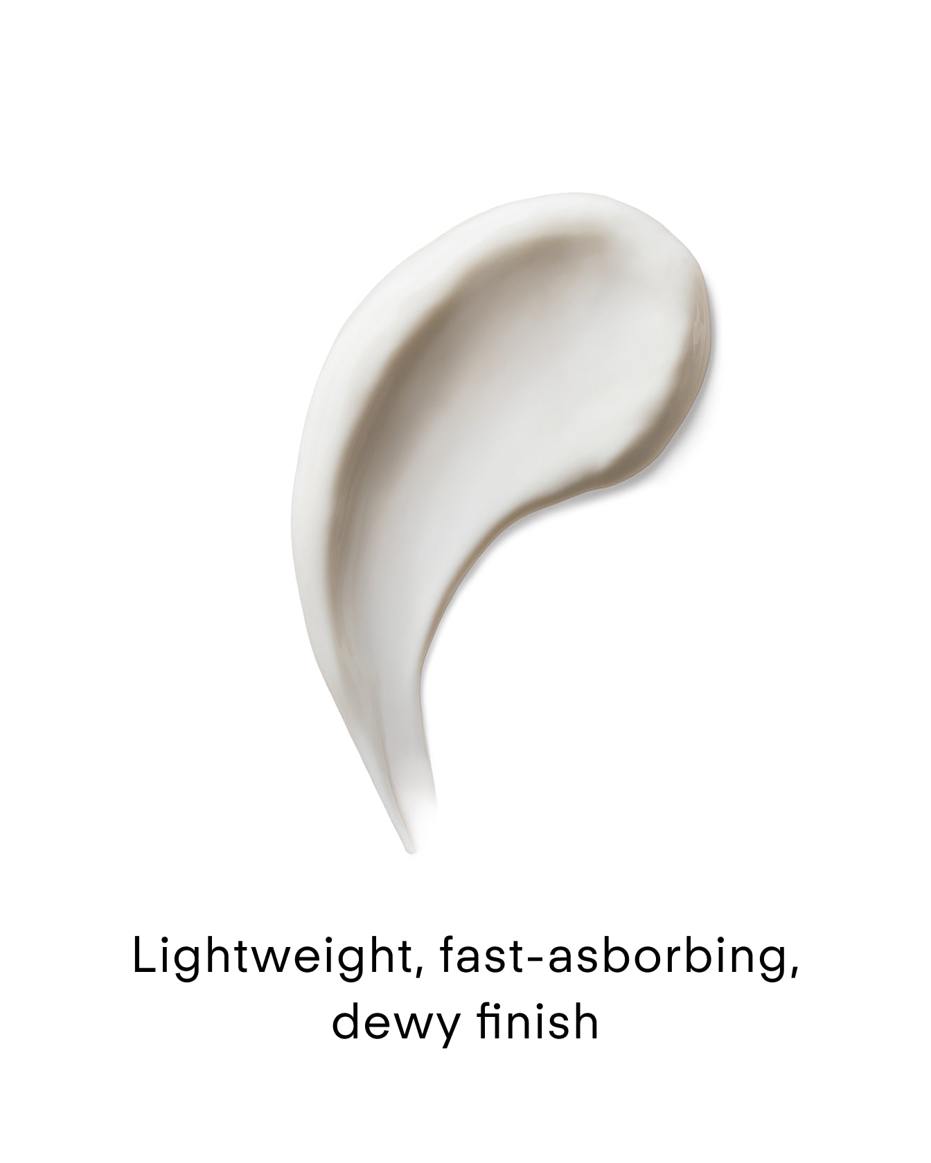 A smooth, white cream swatch on a white background, with the text: Ultra UV Protective Daily SPF50 Hydrating—lightweight, fast-absorbing SPF moisturiser for a dewy finish.